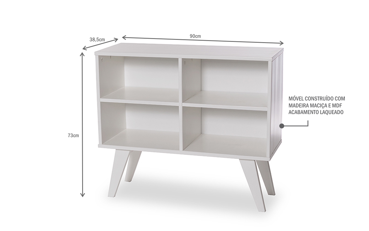 APARADOR BUFFET PARA SALA SEM PORTAS BRANCO CRISTAL 90X38,5X73 CM Compre na Idea Store Artesanato Em Mdf Novo Hamburgo ~ APARADOR BUFFET PARA SALA SEM PORTAS BRANCO CRISTAL 90X38,5X73 CM Compre na Idea Store