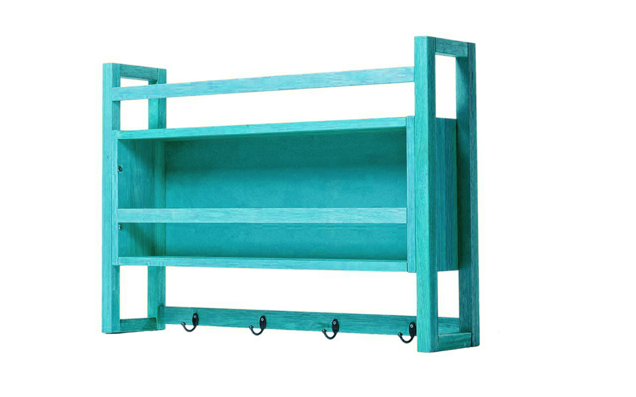 Armario Suspenso Aereo Gourmet Aquiles Armario De Parede Em Madeira Com Porta Toalhas Cor Azul 86x18x60 Cm Compre Na Idea Store