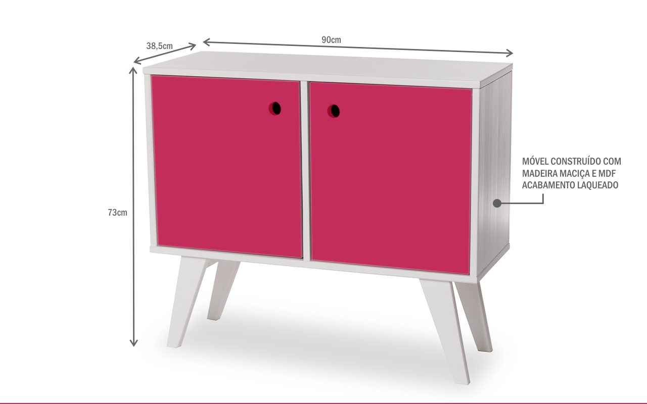 ARMÁRIO BUFFET VINTAGE 02 PORTAS PARA SALA ROSA PINK CRISTAL 90X38,5X73 CM Compre na Idea Store Aparador Rustico Em Madeira De Demolição ~ ARMÁRIO BUFFET VINTAGE 02 PORTAS PARA SALA ROSA PINK CRISTAL 90X38,5X73 CM Compre na Idea Store