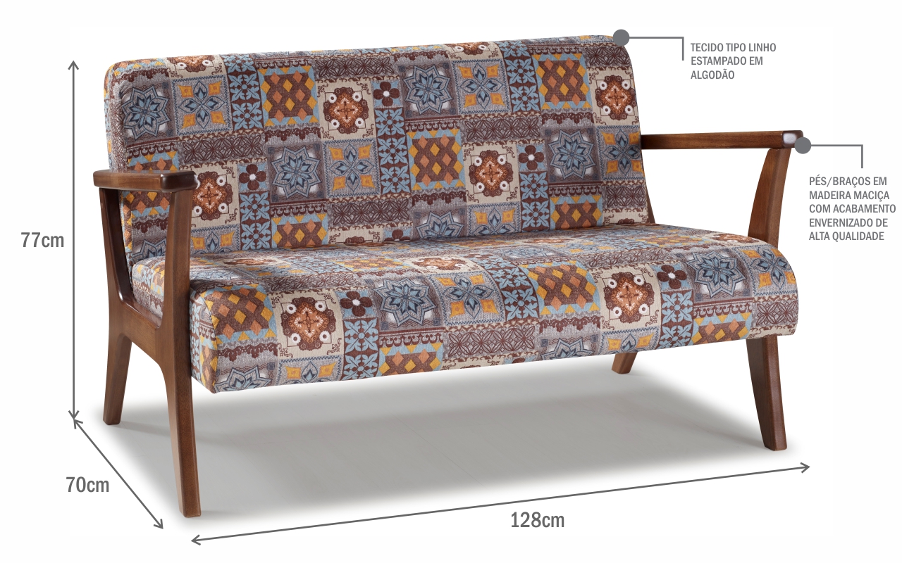 Idea Store Compre (NAMORADEIRA ESTOFADA 2 LUGARES RÉGIA 128X70X77 CM)