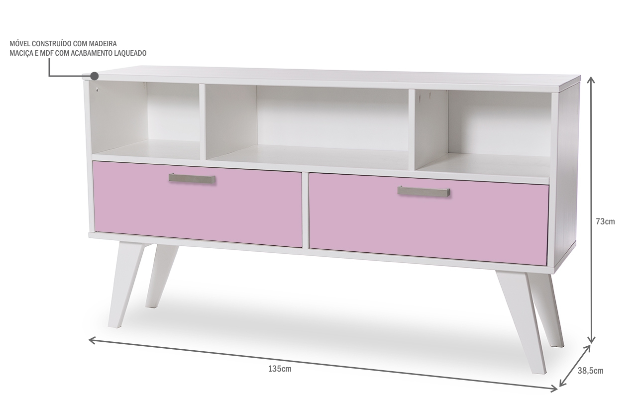 Arm Rio Buffet Retr 02 Gavetas Para Sala Cor De Rosa Cristal 135×38 -> Buffet Sala De Jantar Tok Stok Arm Rio Buffet Retr 02 Gavetas Para Sala Cor De Rosa Cristal 135×38 -> Buffet Sala De Jantar Tok Stok