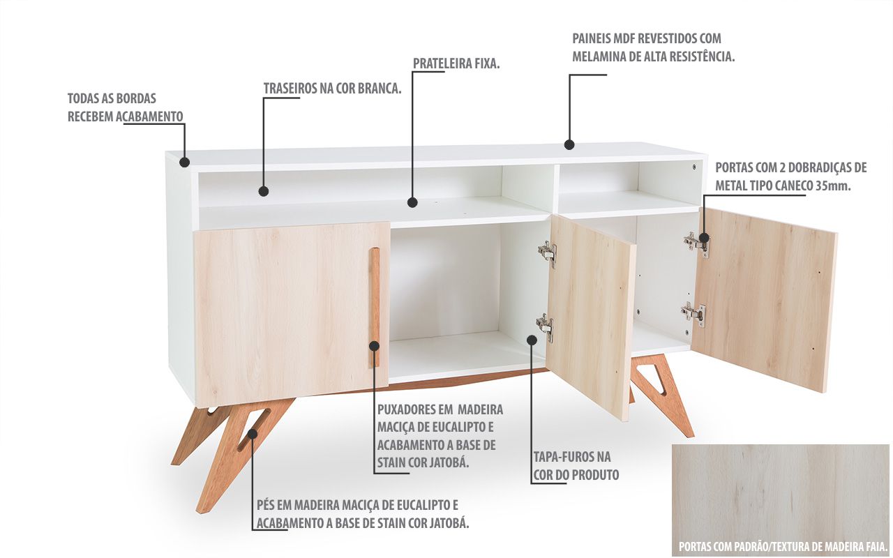 ARMÁRIO BALCÃO PARA SALA TIPO BUFFET PÉS PALITO BRANCO 3 PORTAS FAIA COM NICHO ESTILO VINTAGE Armario Grande Ark ~ ARMÁRIO BALCÃO PARA SALA TIPO BUFFET PÉS PALITO BRANCO 3 PORTAS FAIA COM NICHO ESTILO VINTAGE