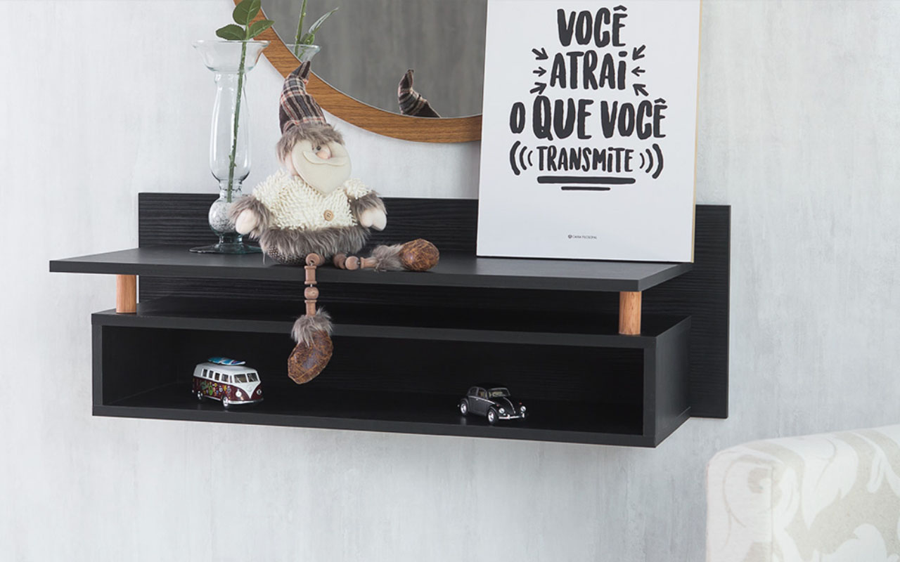 APARADOR PRETO DE MDF SUSPENSO COMPACTO PARA HALL DE ENTRADA PAUL WOODINN 90×38,5×30 CM Adesivo Joaninha Para Unhas ~ APARADOR PRETO DE MDF SUSPENSO COMPACTO PARA HALL DE ENTRADA PAUL WOODINN 90×38,5×30 CM