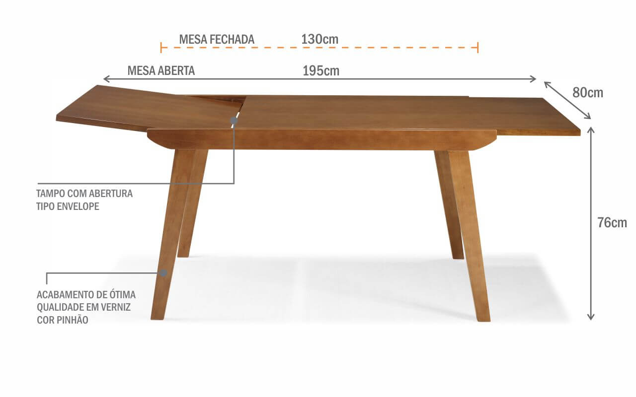 MESA DE JANTAR ELÁSTICA EXTENS u00cdVEL DE MADEIRA MACI u00c7A CÁLCIS 195 130x80x76 CM Compre na Idea Store Artesanato Facil Para Halloween ~ MESA DE JANTAR ELÁSTICA EXTENS u00cdVEL DE MADEIRA MACI u00c7A CÁLCIS 195 130x80x76 CM Compre na Idea Store