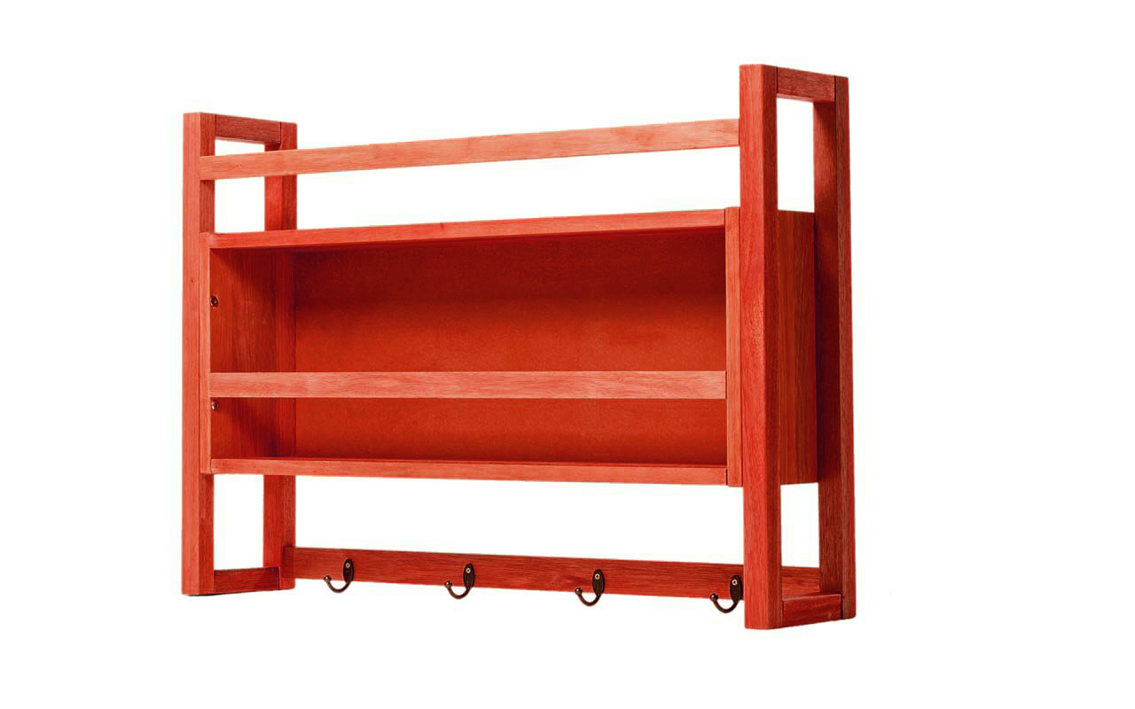 Armario Suspenso Aereo Gourmet Aquiles Armario De Parede Em Madeira Com Porta Toalhas Cor Vermelho 86x18x60 Cm Compre Na Idea Store