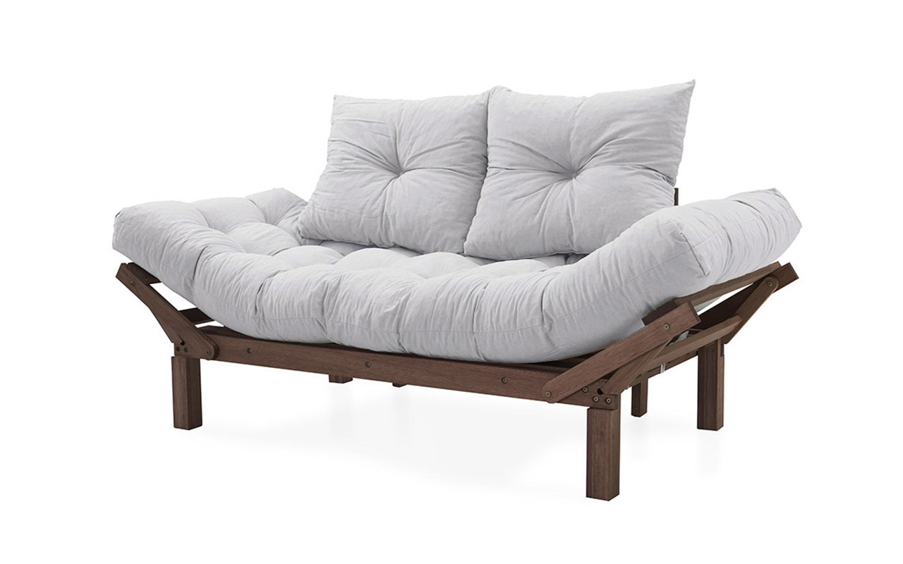 SOFÁ CAMA FUTON COUNTRY COMFORT BRANCO ACINZENTADO 190x80x83 CM
