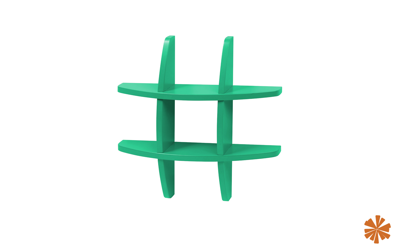 Prateleira Taylor Hashtag Pequena Mdf Cor Verde Piscina 600 0824 50x50x10 5 Cm Compre Na Idea Store