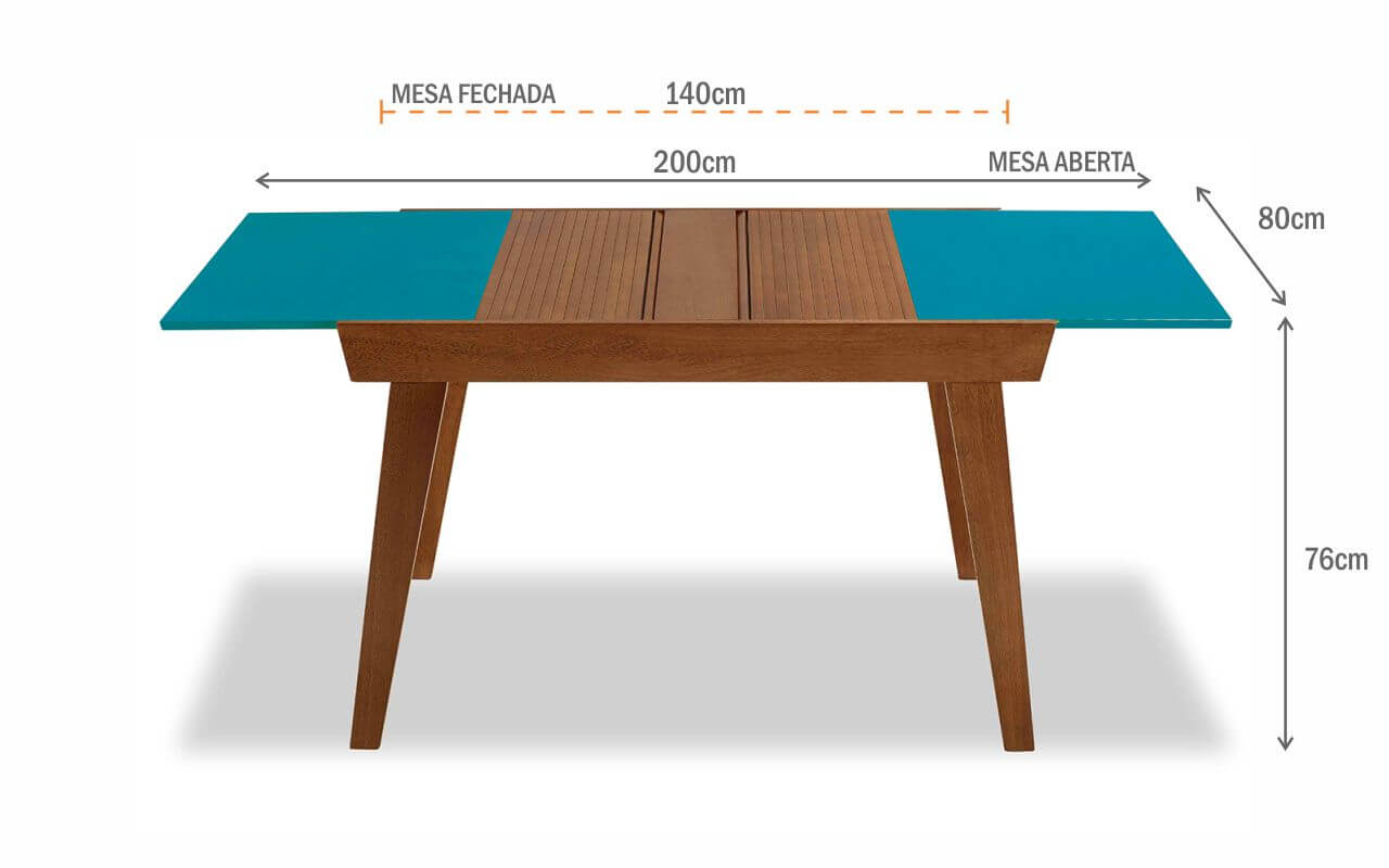 MESA DE JANTAR ELÁSTICA EXTENS u00cdVEL DE MADEIRA MACI u00c7A COLORIDA AZUL SERRES 200 140x80x76 CM Artesanato Com Garrafa Pet Para Aniversario Infantil ~ MESA DE JANTAR ELÁSTICA EXTENS u00cdVEL DE MADEIRA MACI u00c7A COLORIDA AZUL SERRES 200 140x80x76 CM