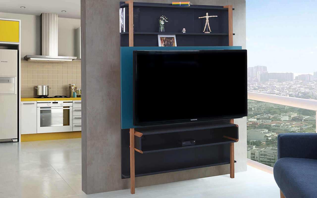 sala sofa preto e painel painel de tv para sala preto azul rack de parede sala sofa preto e painel painel de tv para sala preto azul rack de parede