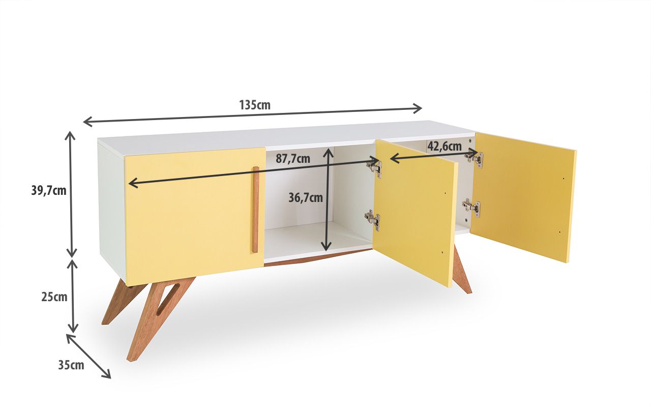 ARMÁRIO BALCÃO BUFFET COLORIDO PARA SALA DE JANTAR 3 PORTAS AMARELAS ESTILO RETR u00d4 VINTAGE Aparador Wahl Groomsman Body ~ ARMÁRIO BALCÃO BUFFET COLORIDO PARA SALA DE JANTAR 3 PORTAS AMARELAS ESTILO RETR u00d4 VINTAGE