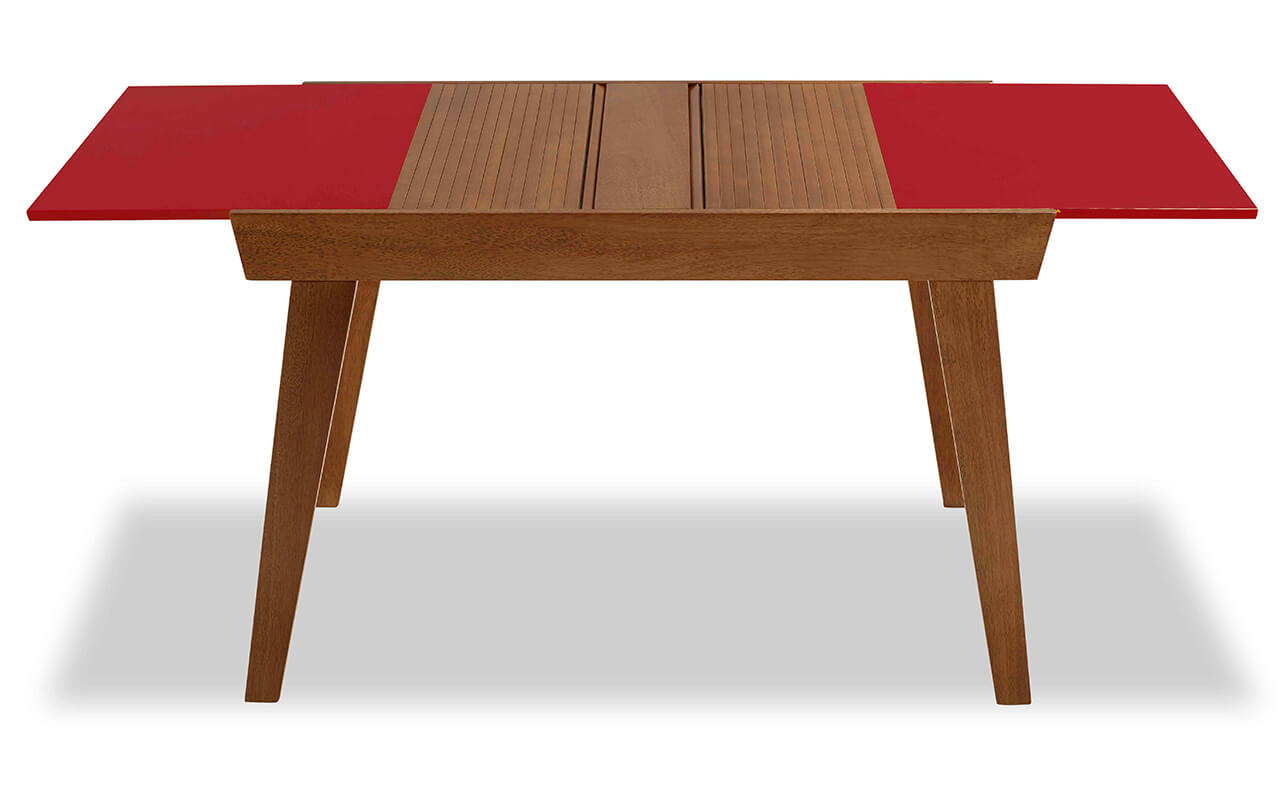 MESA DE JANTAR ELÁSTICA EXTENS u00cdVEL DE MADEIRA MACI u00c7A COLORIDA VERMELHA SERRES 200 140x80x76 CM Adesivo De Parede Na Cozinha ~ MESA DE JANTAR ELÁSTICA EXTENS u00cdVEL DE MADEIRA MACI u00c7A COLORIDA VERMELHA SERRES 200 140x80x76 CM