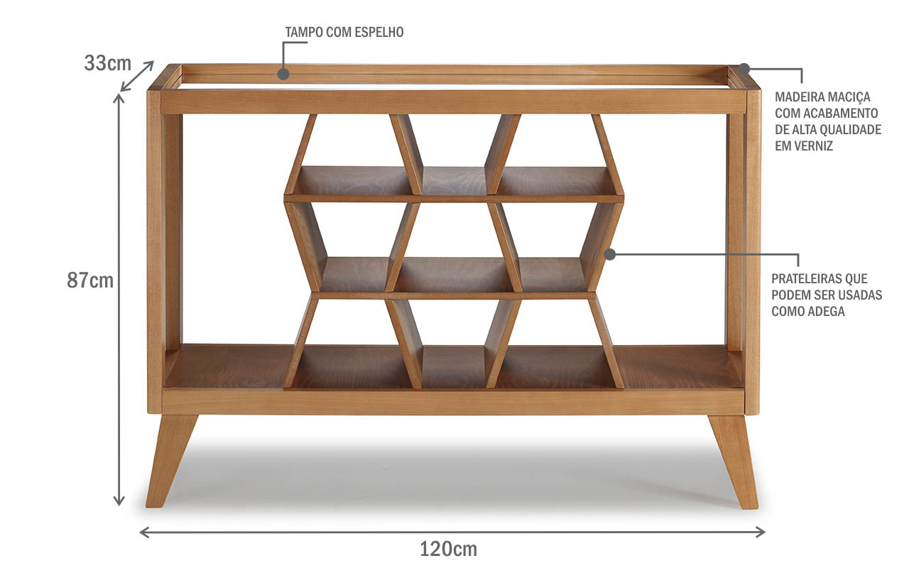 APARADOR ADEGA GOURMET BAR DE MADEIRA MACI u00c7A COM TAMPO ESPELHADO MÉIA 120X33X87CM NATURAL Artesanato Com Tecido De Guarda Chuva ~ APARADOR ADEGA GOURMET BAR DE MADEIRA MACI u00c7A COM TAMPO ESPELHADO MÉIA 120X33X87CM NATURAL