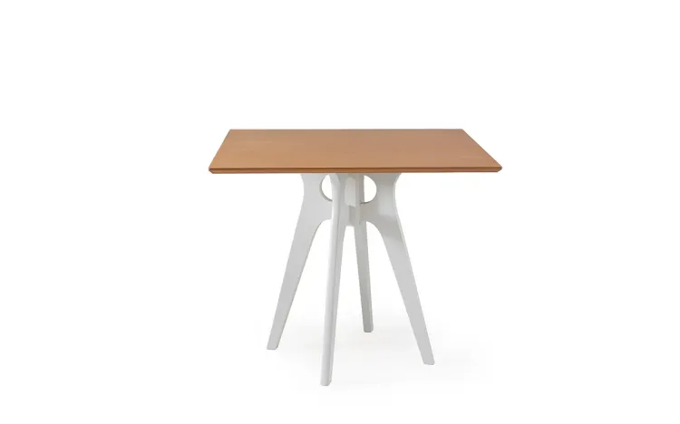 MESA DE JANTAR BRANCA QUADRADA BIANCHI 90X77CM BRANCO E JATOBÁ