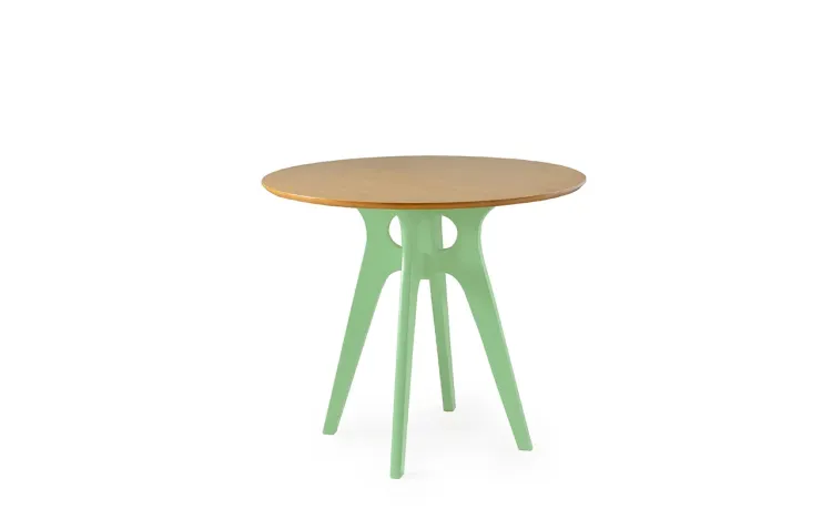 MESA 4 LUGARES REDONDA BIANCHI 90X77CM VERDE SÁLVIA E AMÊNDOA