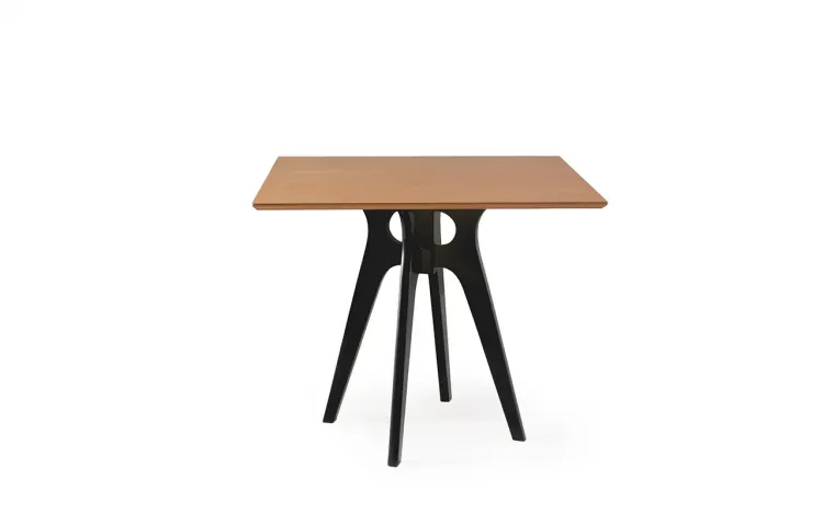 MESA QUADRADA PRETA PARA JANTAR BIANCHI 90X77CM PRETO E JATOBÁ