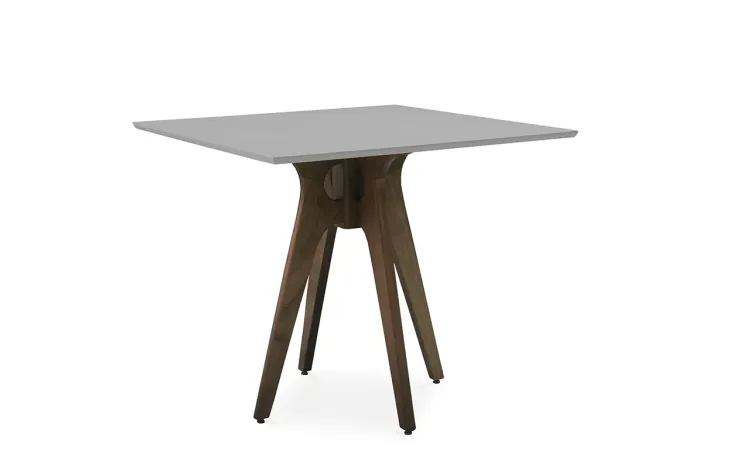 MESA QUADRADA 4 CADEIRAS BIANCHI 90X90X77CM NOGUEIRA E CINZA CONCRETO