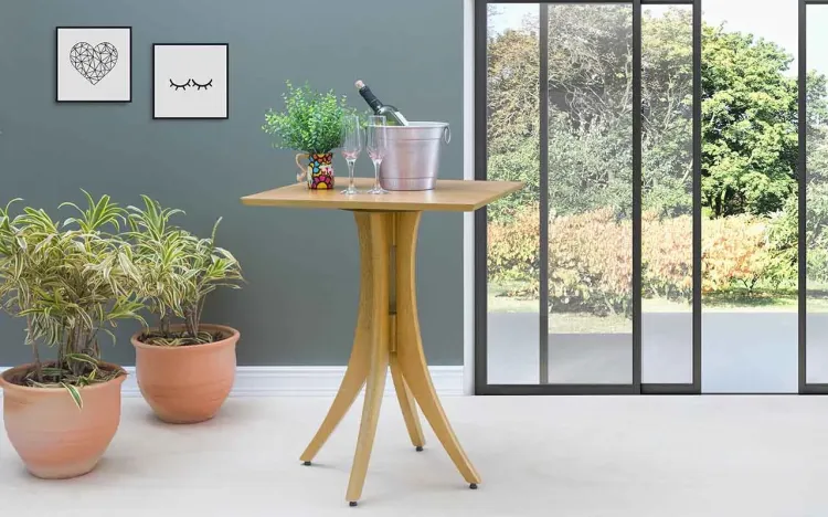 MESA QUADRADA PEQUENA JULIETTE 60X60X77CM AMÊNDOA