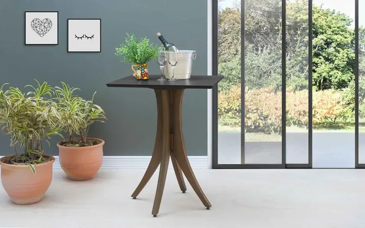 MESA PARA JANTAR PEQUENA QUADRADA JULIETTE 60X60X77CM NOGUEIRA E PRETO
