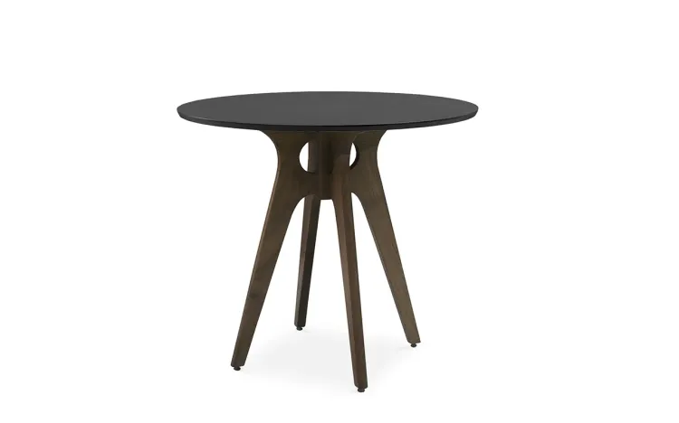 MESA DE JANTAR PRETA REDONDA BIANCHI 90X77CM NOGUEIRA E PRETO