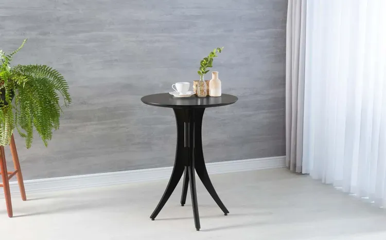 MESA PARA JANTAR PEQUENA REDONDA JULIETTE 60X77CM LACA PRETA