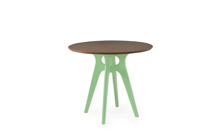 MESA DE JANTAR REDONDA BIANCHI 90X77CM VERDE SÁLVIA E CAPUCCINO