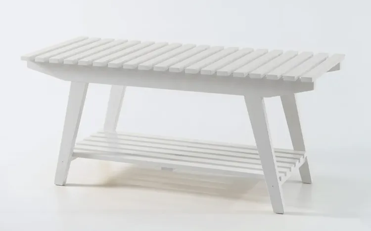 BANCO PARA SAPATOS BUIAH LACA BRANCO 100X40X45CM