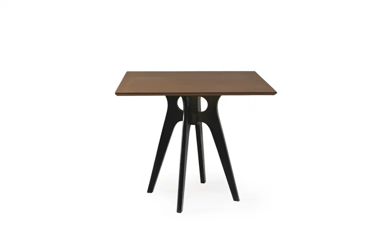 MESA QUADRADA PRETA PARA JANTAR BIANCHI 90X77CM PRETO E CAPUCCINO