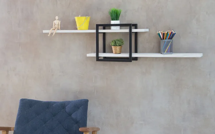NICHO PARA QUARTO BREATHE QUADRADO PRETO COM STAIN BRANCO