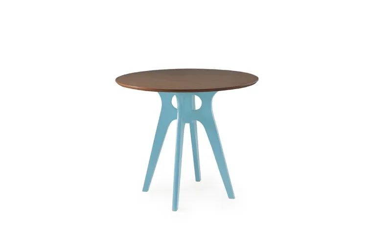 MESA PARA LANCHONETE REDONDA BIANCHI 90X77CM AZUL BEBÊ E CAPUCCINO