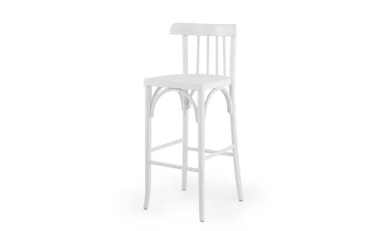 BANQUETA BAR ALTA COM ENCOSTO JUSTINE LACA BRANCO 39X41X103CM