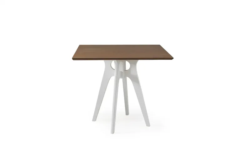 MESA DE JANTAR BRANCA QUADRADA BIANCHI 90X77CM BRANCO E CAPUCCINO