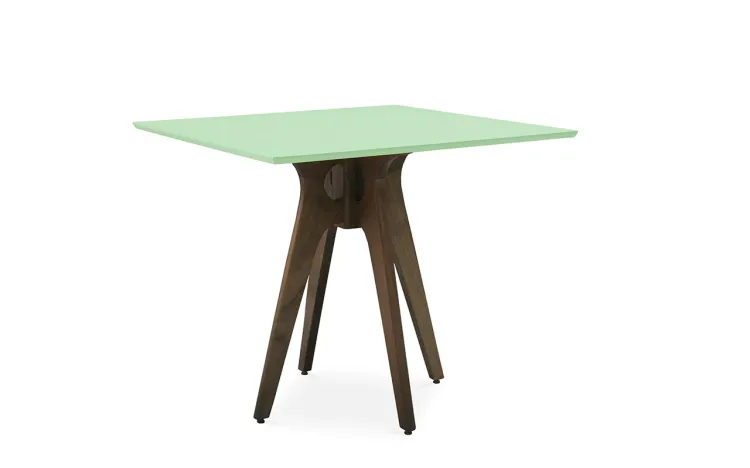 MESA QUADRADA 4 LUGARES BIANCHI 90X90X77CM NOGUEIRA E VERDE SÁLVIA