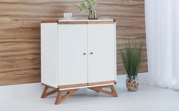 BUFFET PARA SALA DE JANTAR PEQUENO 2 PORTAS PRESLEY BRANCO 72x40x85,5 CM