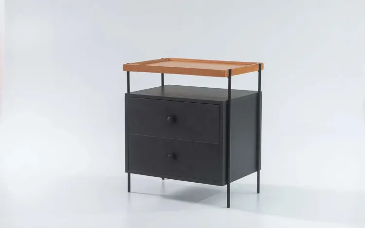 MESA DE CABECEIRA PRETA TRAY 52,6X37X60CM