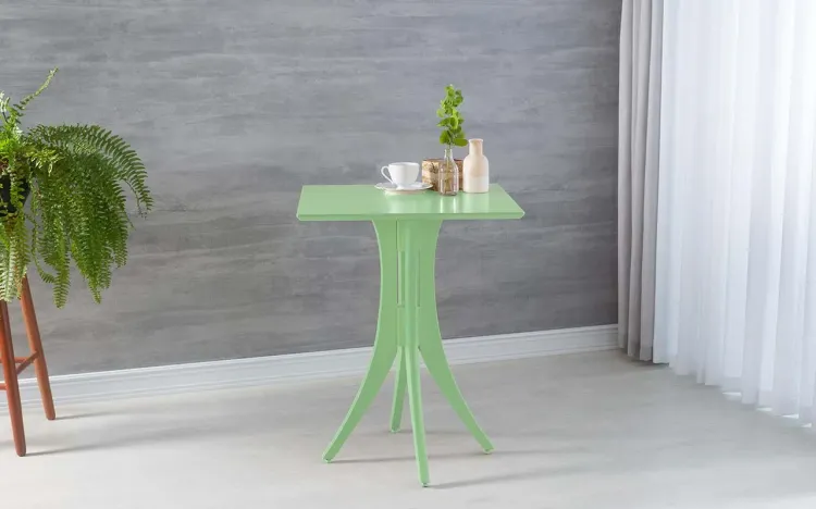 MESA DE JANTAR DE MADEIRA PEQUENA QUADRADA JULIETTE 60X60X77CM LACA VERDE SÁLVIA