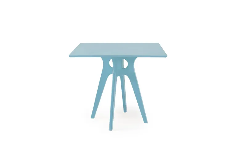 MESA QUADRADA 4 LUGARES BIANCHI 90X77CM LACA AZUL BEBÊ