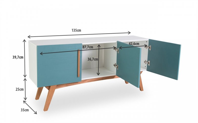 ARMÁRIO BALCÃO BUFFET COLORIDO PARA SALA DE JANTAR 3 PORTAS AZUIS ESTILO RETR u00d4 VINTAGE DOLORES Aparador Wahl Groomsman Body ~ ARMÁRIO BALCÃO BUFFET COLORIDO PARA SALA DE JANTAR 3 PORTAS AZUIS ESTILO RETR u00d4 VINTAGE DOLORES