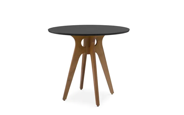 MESA DE JANTAR DE MADEIRA REDONDA BIANCHI 90X77CM JATOBÁ E PRETO