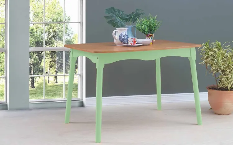 MESA DE MADEIRA MIMO 110X80X76CM VERNIZ JATOBÁ E LACA VERDE SÁLVIA