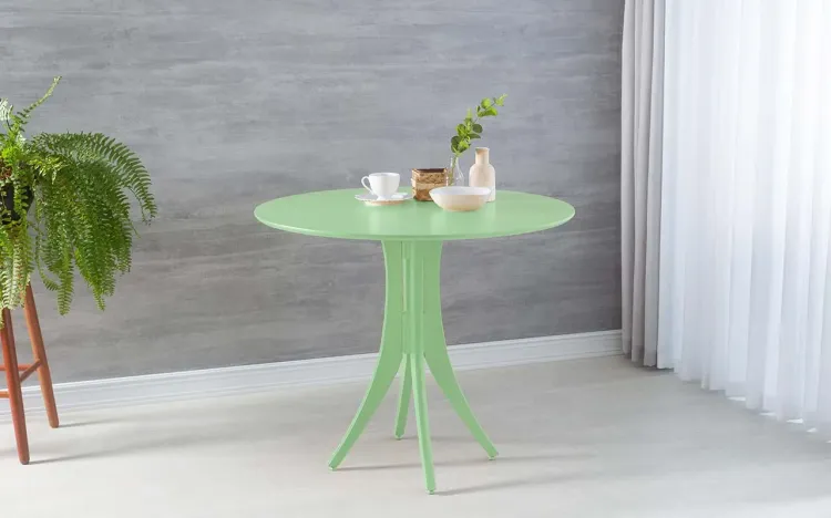 MESA REDONDA PARA JANTAR JULIETTE 90X77CM LACA VERDE SÁLVIA