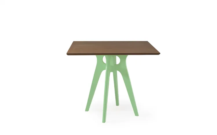 MESA QUADRADA PARA JANTAR BIANCHI 90X77CM VERDE SÁLVIA E CAPUCCINO