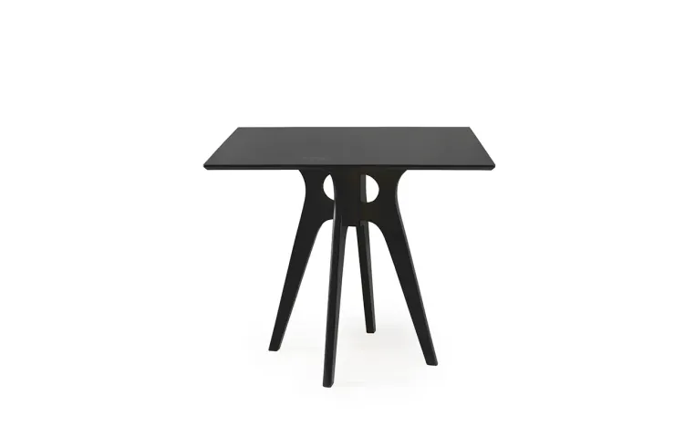 MESA DE JANTAR PRETA QUADRADA BIANCHI 90X77CM LACA PRETA