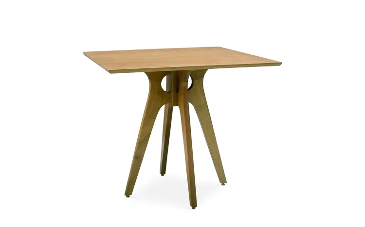 MESA DE JANTAR 4 CADEIRAS QUADRADA BIANCHI 90X90X77CM AMÊNDOA