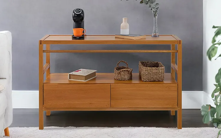 APARADOR BUFFET 2 GAVETAS KERB VERNIZ JATOBÁ 120X40X77 CM