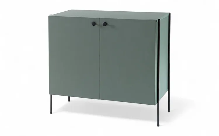 ARMÁRIO BUFFET COM PÉS DE METAL 2 PORTAS TRAY MDF VERDE ESCURO 82,5X41,5X75 CM
