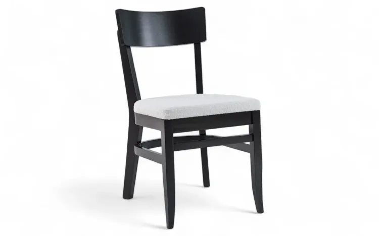 CADEIRA DE COZINHA ESTOFADA IPIOCA LACA PRETO E TEC. B001 BOUCLE OFF WHITE 45,5X57,5X82,5CM