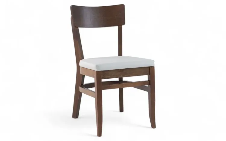 CADEIRA ESTOFADA PARA COZINHA IPIOCA VERNIZ CAPUCCINO E TEC. SQ14 COURO SINTÉTICO OFF WHITE 45,5X57,5X82,5CM