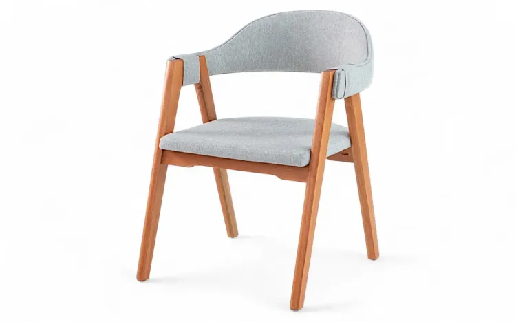 CADEIRA ESTOFADA ENCOSTO ANATÔMICO PARA MESA DE JANTAR ASTRID VERNIZ JATOBÁ E MESCLA 63X69X81 CM