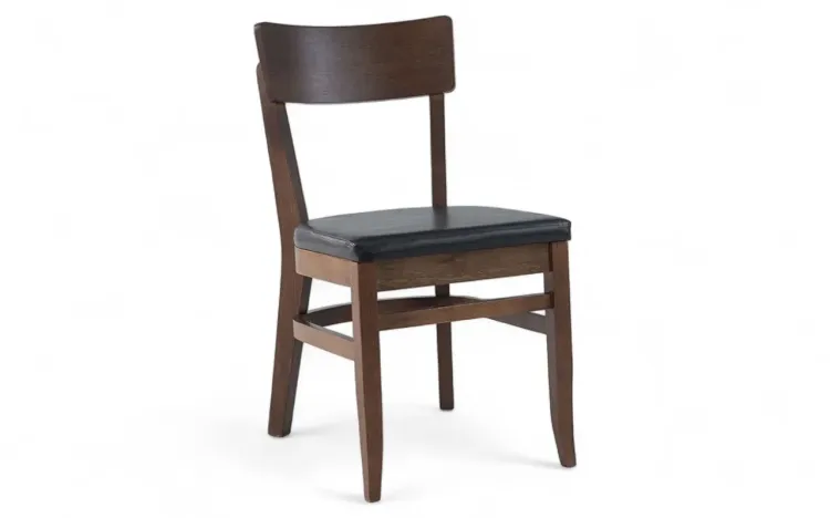 CADEIRA PARA MESA DE JANTAR IPIOCA VERNIZ CAPUCCINO E TEC. SQ13 COURO SINTÉTICO PRETO 45,5X57,5X82,5CM