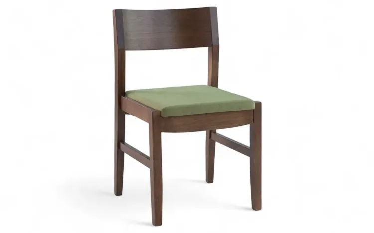 CADEIRA PARA MESA DE JANTAR PAIVA VERNIZ CAPUCCINO E TEC.121 VERDE MUSGO 48X47,5X79 CM